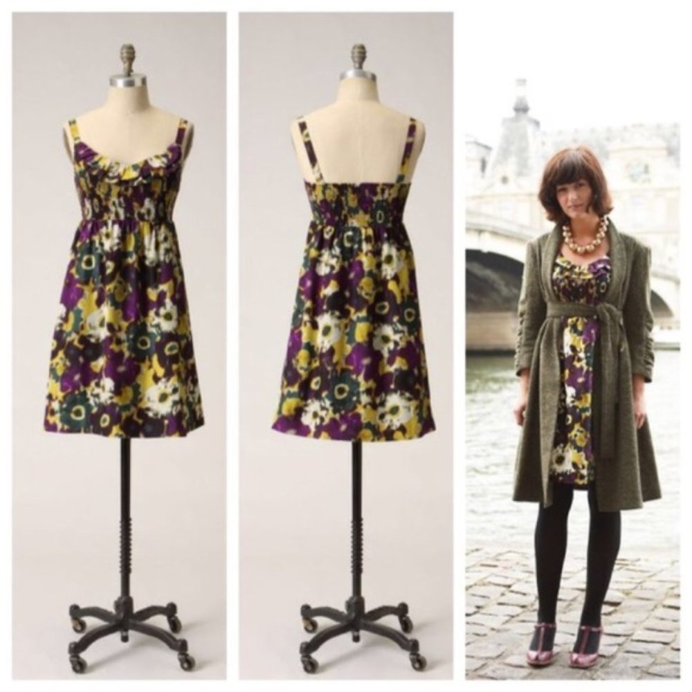 Anthropologie Maeve brand Giverny 100% silk dress. Small